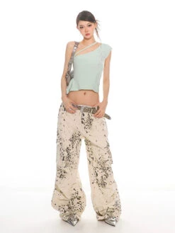 Asymmetrical One-Shoulder Crop Top With Embroidery Detail 21 Asymmetrical One-Shoulder Crop Top With Embroidery Detail -Modern Wear Shop 7a9662dcffddc5e099486361127ec6f3