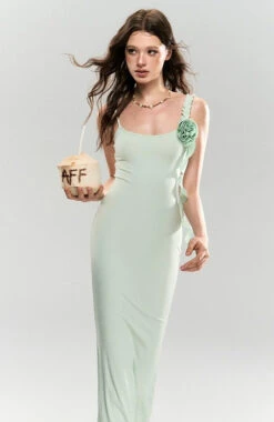 Sleeveless Ruffle Trim Midi Dress With Floral Appliqué 18 Sleeveless Ruffle Trim Midi Dress With Floral Appliqué -Modern Wear Shop 7aaac754b3fb2dcacac7e35688bfa701