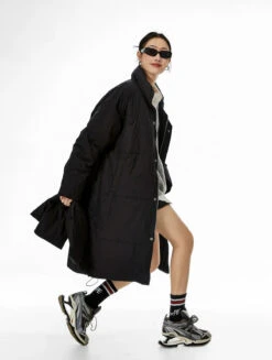 Oversized Stand Collar Puffer Coat With Scarf -Modern Wear Shop 7aca539f4544c60e15549515167768af