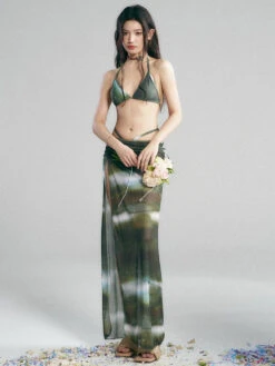 Metallic Halter Bikini Set With Matching Wrap Skirt -Modern Wear Shop 7b0d2daffbd8c65106ad07f314f2c141