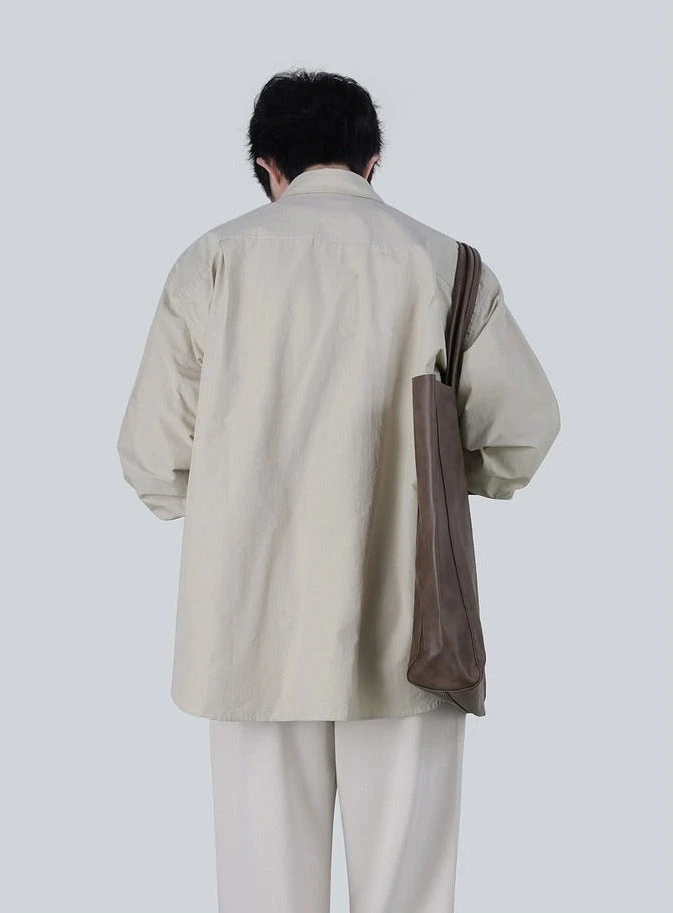 Retro Relaxed Button-Up Shirt With Chest Pocket 3 Retro Relaxed Button-Up Shirt With Chest Pocket - Image 3