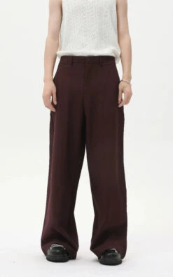 Wide Leg Pleated Tailored Trousers With Stitching Details -Modern Wear Shop 7ce5cb2b442b46b153273fa6d85b75bc