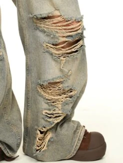 Extra-Distressed Vintage Wash Wide-Leg Jeans -Modern Wear Shop 7d2afd8c496c2481b4ecdf54807b8f5f