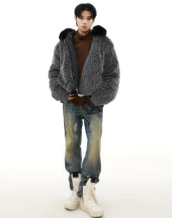 Faux Fur Oversized Hooded Zip Jacket -Modern Wear Shop 7d4cf76c15777f6db9796ffecf3f202f