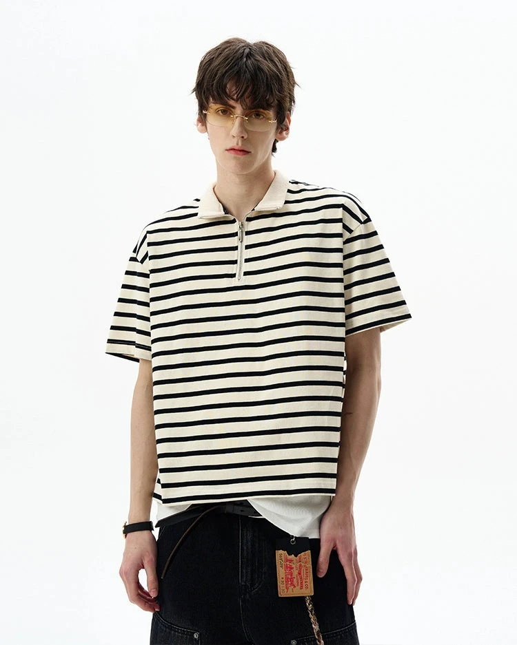 Stripe Half Zip Short Sleeve Shirt 2 Stripe Half Zip Short Sleeve Shirt - Image 2