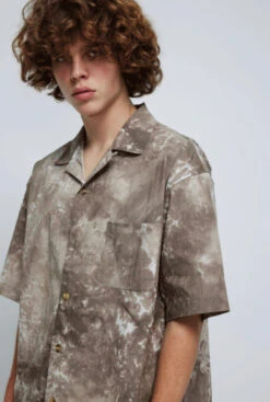 Tie-Dye Short Sleeve Button Shirt With Chest Pocket -Modern Wear Shop 7d8d827456ecf096664ed264b3a9a602