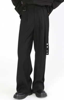 Wide Leg Pleated Pants With Strap -Modern Wear Shop 7da7f68acacca4b72fd8b91b0067fb69