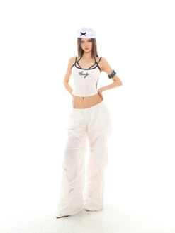 Wide Leg Lightweight Pleated Pants With Elastic Waist -Modern Wear Shop 7ddad4aae60b0ada4dbfccbde95ba96e