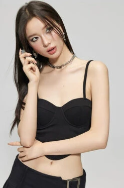 Textured Bustier Bikini Top With Belted Skirtini Set -Modern Wear Shop 7deb5b9fd7c478f5cf09efa642a219f9