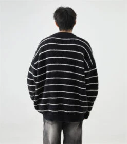 Stripe Oversized Drop Shoulder Knit Sweatshirt 34 Stripe Oversized Drop Shoulder Knit Sweatshirt -Modern Wear Shop 7ee5e601df521e1f3abc172d5eb2ebf5