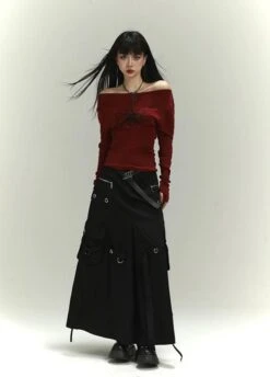 Off-Shoulder Long Sleeve Tattoo Print Top -Modern Wear Shop 7f2748e33c29269e8c616ef7adb7b742