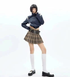 Plaid Pleated Double-Belted Mini Skirt 21 Plaid Pleated Double-Belted Mini Skirt -Modern Wear Shop 7f657fd87cc6dbc8f8ef124dbfa517bb