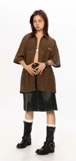 Open Stitch Argyle Pattern Button Top -Modern Wear Shop 7f6ad9364680f079d38078d65020d0fa