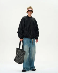 Oversized Distressed Faux Leather Bomber Jacket With Sleeve Pocket 30 Oversized Distressed Faux Leather Bomber Jacket With Sleeve Pocket -Modern Wear Shop 7f8f76b961bd1b081d2c0dc346616c44