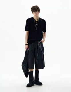 Ribbed Knit Short Sleeve Polo Shirt 23 Ribbed Knit Short Sleeve Polo Shirt -Modern Wear Shop 7faf53c79c7d460f4072d12f7b373558