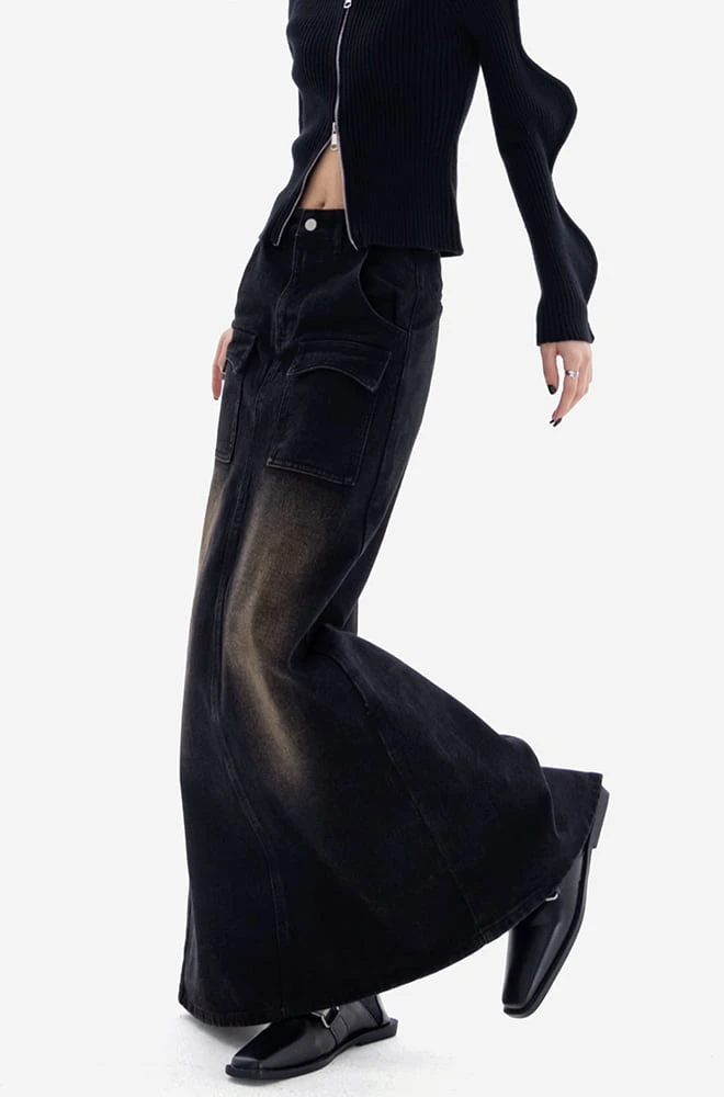 Sandblast Maxi Denim Skirt 5 Sandblast Maxi Denim Skirt - Image 5