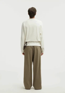 Straight Leg Pleated Trousers With Button Waist And Belt Loops -Modern Wear Shop 80058d32f30f3ddb167939d641264e87