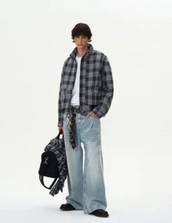 Plaid Bomber Jacket With Stand Collar 25 Plaid Bomber Jacket With Stand Collar -Modern Wear Shop 8010054ef025b046e0671c8bd9d69652