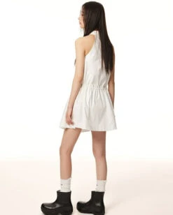 Sleeveless Halter Ruched Neck Gathered Waist Tent Dress -Modern Wear Shop 80ad188f55765b34a74855591b8dbb5e