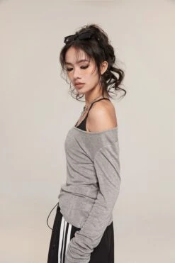 Long Sleeve Scoop Neck Soft Jersey Top -Modern Wear Shop 80cea59d6b3db61449948fba5f5107fd