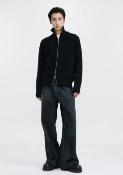 Wide Leg Dark Wash Wax Jeans With Contrast Stitching 15 Wide Leg Dark Wash Wax Jeans With Contrast Stitching -Modern Wear Shop 80ded6d9d6b5bf77e08b0af076544da1