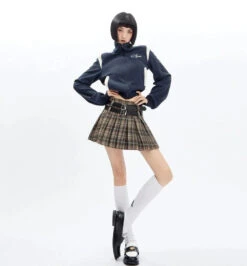 Plaid Pleated Double-Belted Mini Skirt 20 Plaid Pleated Double-Belted Mini Skirt -Modern Wear Shop 80eb28845ee8d4f11c5b3521f7dc39e5