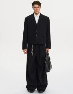 Notched Lapel Mid Crop Blazer With Embroidery Detail -Modern Wear Shop 8104c43e32205c1cd46c6c9511609e8f