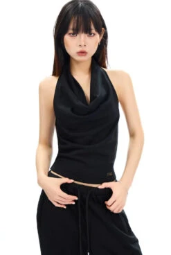 Cowl Neck Satin Halter Crop Top 27 Cowl Neck Satin Halter Crop Top -Modern Wear Shop 8109c8cf733362ddc02a3bf441f43880