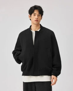 Sweatshirt Zip Bomber Jacket With Front Pockets -Modern Wear Shop 811233b9b45f56f88c776a5d9e6f0efc
