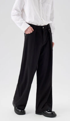 Wide Leg Pleated Trousers With Button Details 24 Wide Leg Pleated Trousers With Button Details -Modern Wear Shop 81179c4a0ab1a29e6f11daf76b757f07