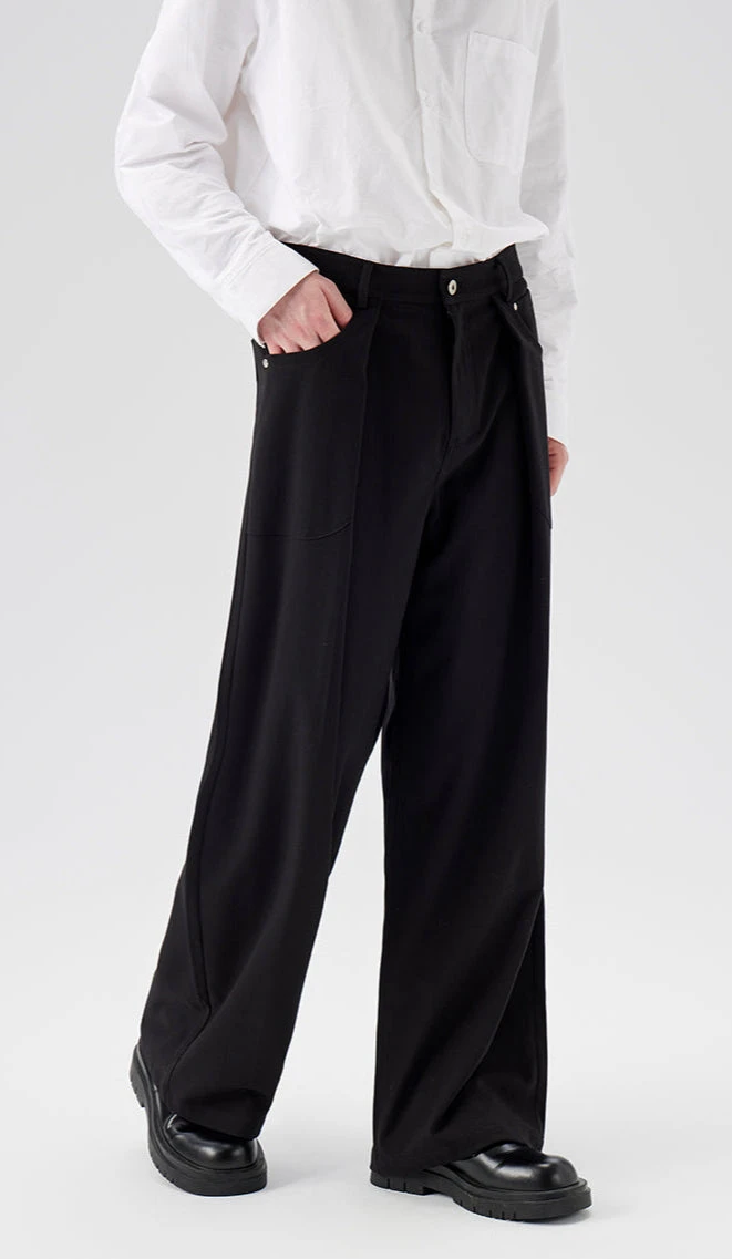 Wide Leg Pleated Trousers With Button Details 11 Wide Leg Pleated Trousers With Button Details - Image 11