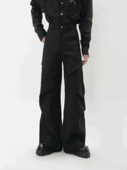 Wide-Leg Zigzag Drape High Waist Trousers -Modern Wear Shop 8143cebb56f1d322201c82edb260f8a3