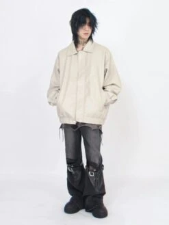 Oversized Zip Leather Jacket With Pockets 19 Oversized Zip Leather Jacket With Pockets -Modern Wear Shop 81842c55f45221bccd49c9b06fd11c59