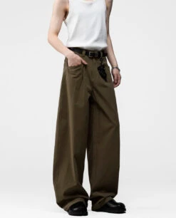 Wide Leg Utility Trousers With Belt Loop -Modern Wear Shop 81920ea77931441cdfa010db5078d58f