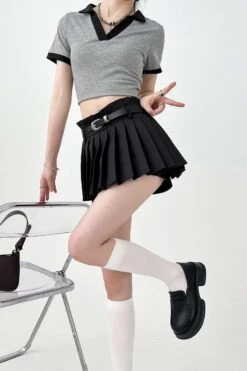 Pleated Skort Mini Skirt -Modern Wear Shop 819374f2e0f1d1190b203ebba16f9b82