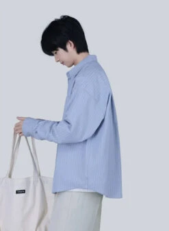 Wide-Striped Button-Down Long Sleeve Shirt 18 Wide-Striped Button-Down Long Sleeve Shirt -Modern Wear Shop 81fe826e1f27b2f2fb152f1229c47bfd