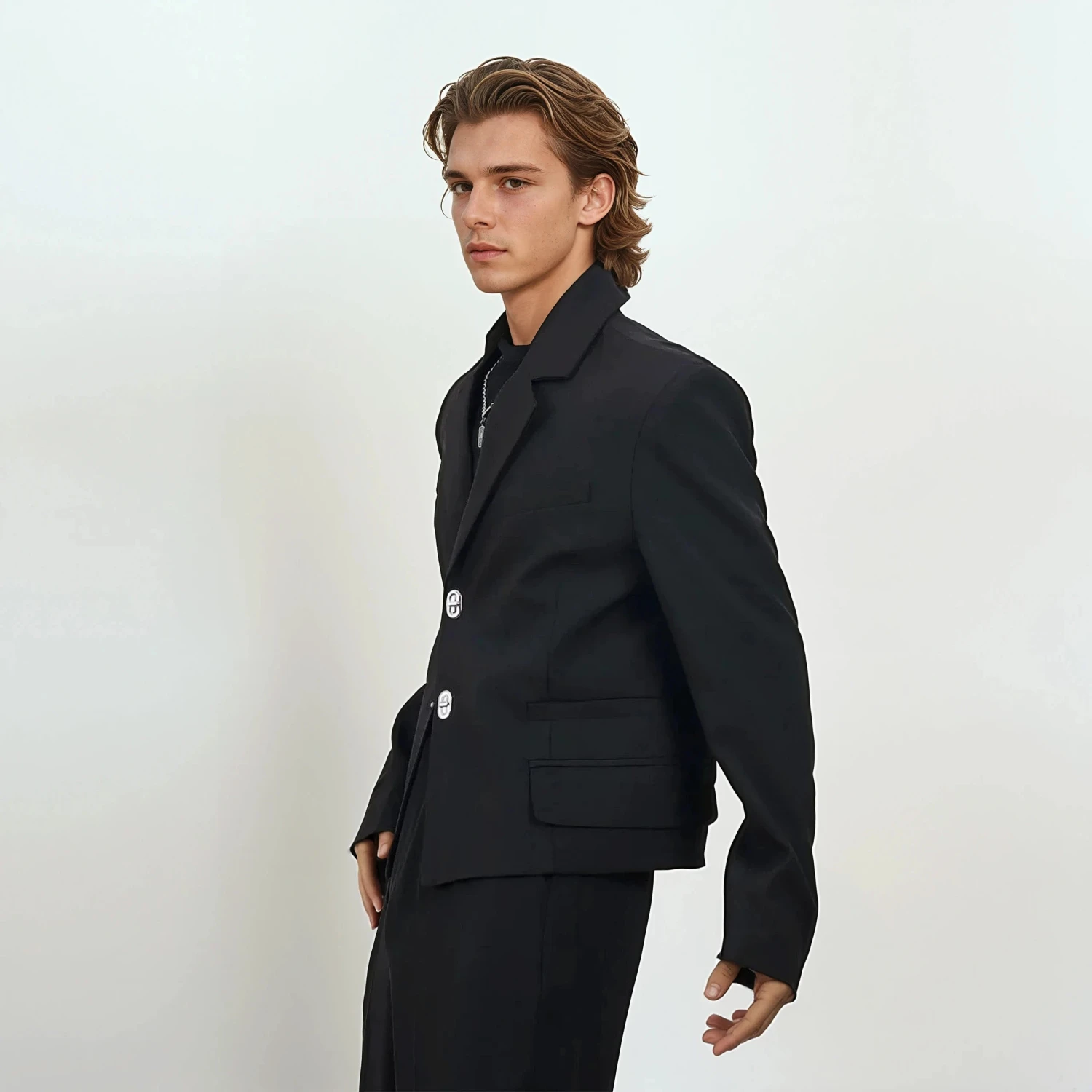 Structured Blazer With Carabiner Buckle Closures 5 Structured Blazer With Carabiner Buckle Closures - Image 5