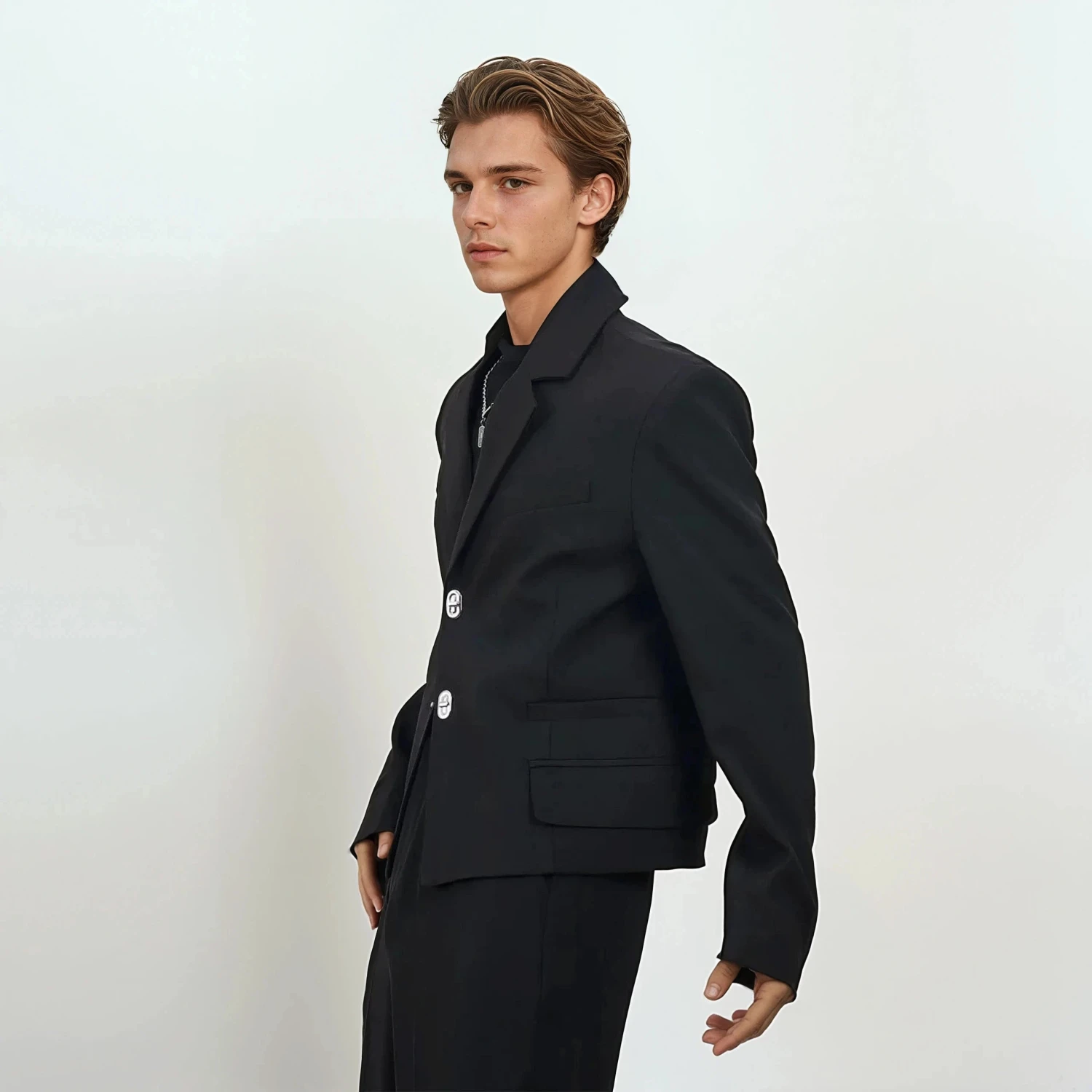 Structured Blazer With Carabiner Buckle Closures 8 Structured Blazer With Carabiner Buckle Closures - Image 8