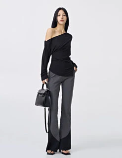 Off-Shoulder Folded Long Sleeve Top -Modern Wear Shop 825fa9cf9d25bc6495ef9b995f540745