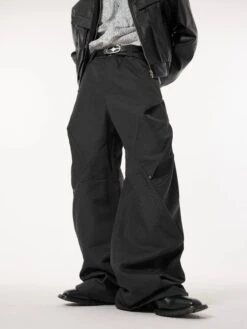 Wide Leg Paneled Pants With Button Detail -Modern Wear Shop 837c399a1e18a0066489b142050dd918