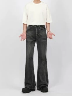 Faded Slim Fit Semi-Flare Denim Jeans -Modern Wear Shop 83d95e8e6b1640cbb201a8ab305f6f6b