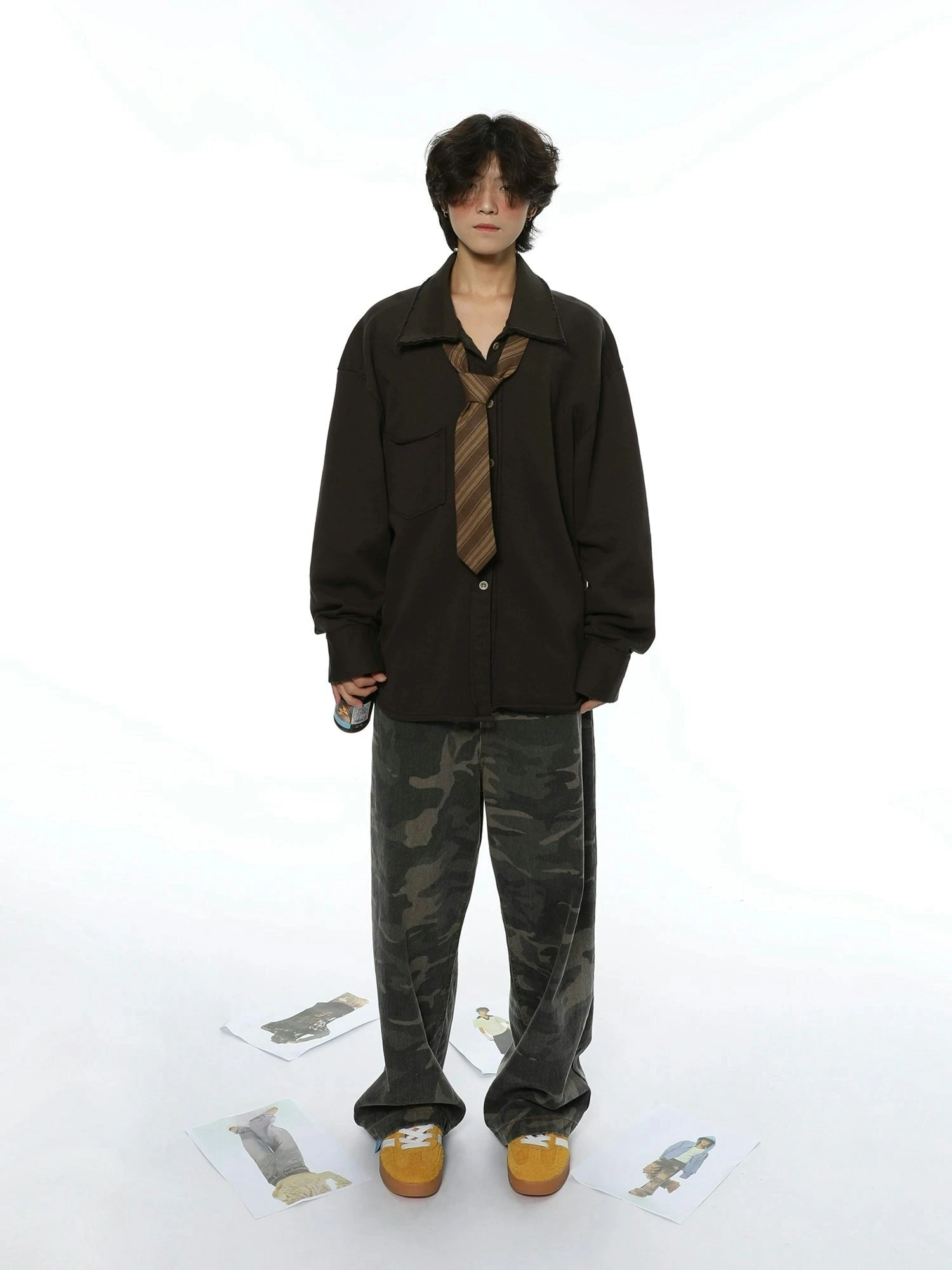 Oversized Raw-Edge Button-Down Shirt 11 Oversized Raw-Edge Button-Down Shirt - Image 11