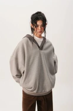 Oversized Knit Ribbed Heathered Hoodie 28 Oversized Knit Ribbed Heathered Hoodie -Modern Wear Shop 842a7969f33860d4b6660d944044a8be