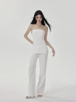 Slim Fit Faux Linen Pants With Pockets -Modern Wear Shop 8500a996b90f827002da3e5048a7533e