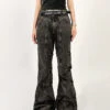 Wide Leg Denim Jeans With Contrast Stitching
