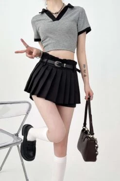 Pleated Skort Mini Skirt -Modern Wear Shop 854f4838dd27e54f1749ece41b193210