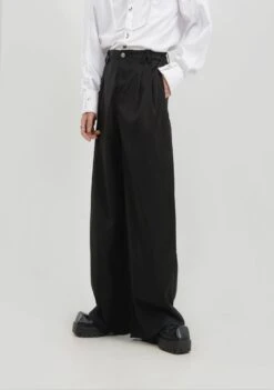 High-Waisted Wide Leg Pleated Lightweight Trousers -Modern Wear Shop 8555b692bbccd2a401aa3ab1552d60fc