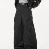 Wide Leg Paneled Pants With Button Detail