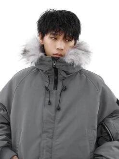 Oversized Parka Jacket With Removable Faux Fur Hood Trim -Modern Wear Shop 85756c46742d19fc37faecb70892bff0