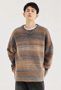 Striped Abstract-Effect Crew Neck Pullover Sweater 13 Striped Abstract-Effect Crew Neck Pullover Sweater -Modern Wear Shop 861cf11ed0f87abc1893205585735cf5